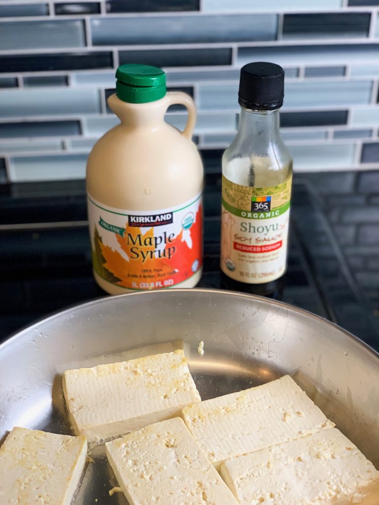 pan fry sweet and sour tofu in oil