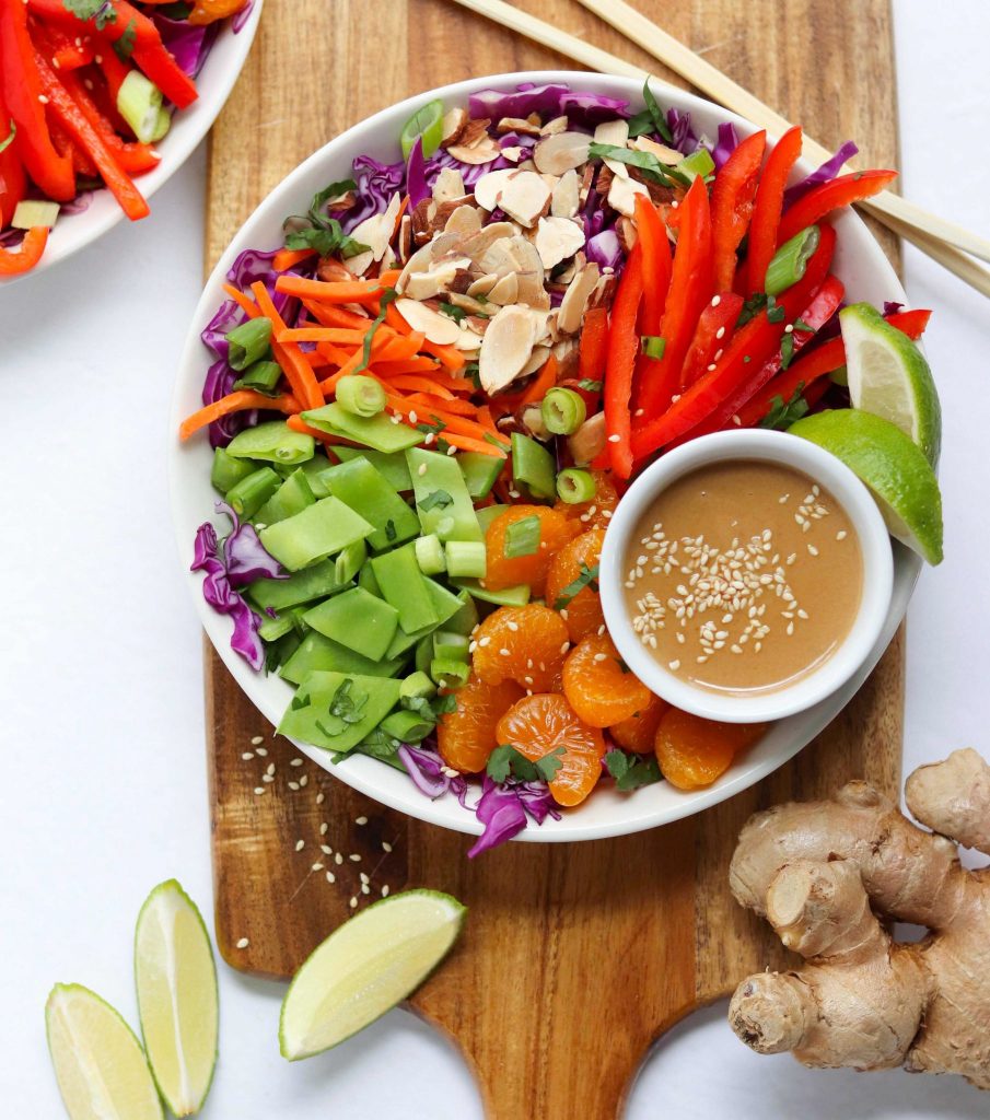 The orange tahini dressing gives this salad recipe 