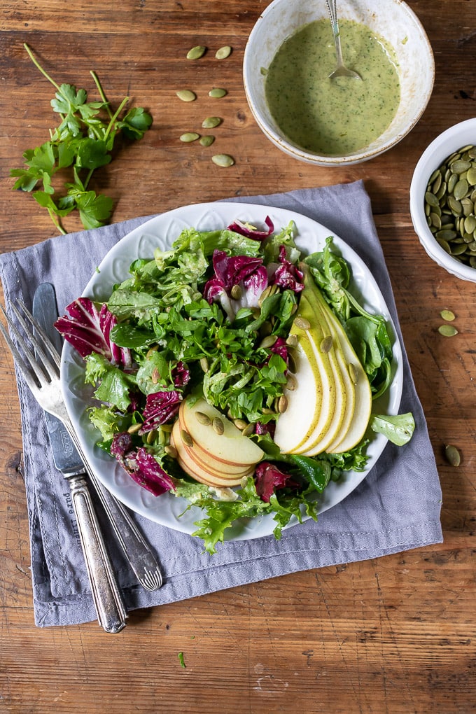 Using pears can add flavor to vegan salads