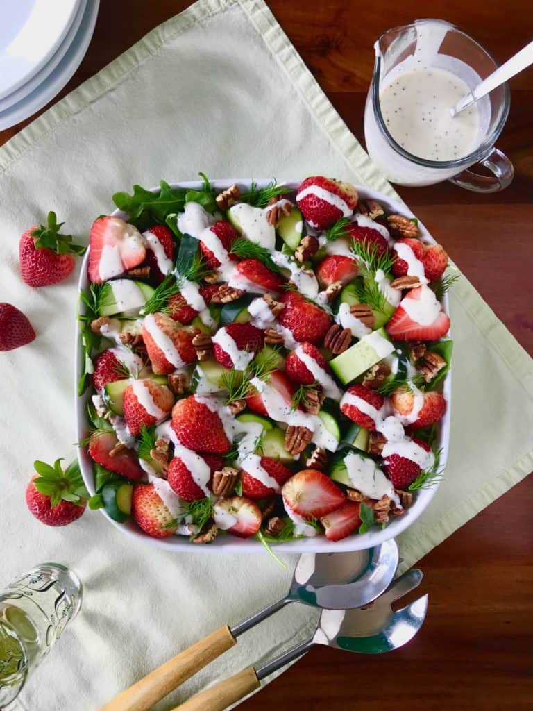 Strawberries and pecans make a great addition to this salad