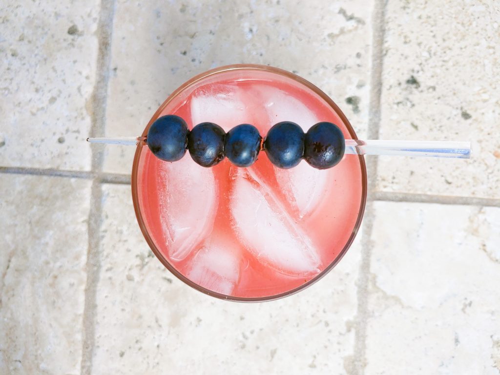 blueberry vodka drink from above
