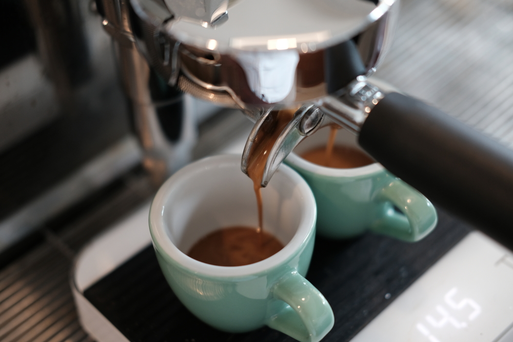 a coffee machine  making an espresso