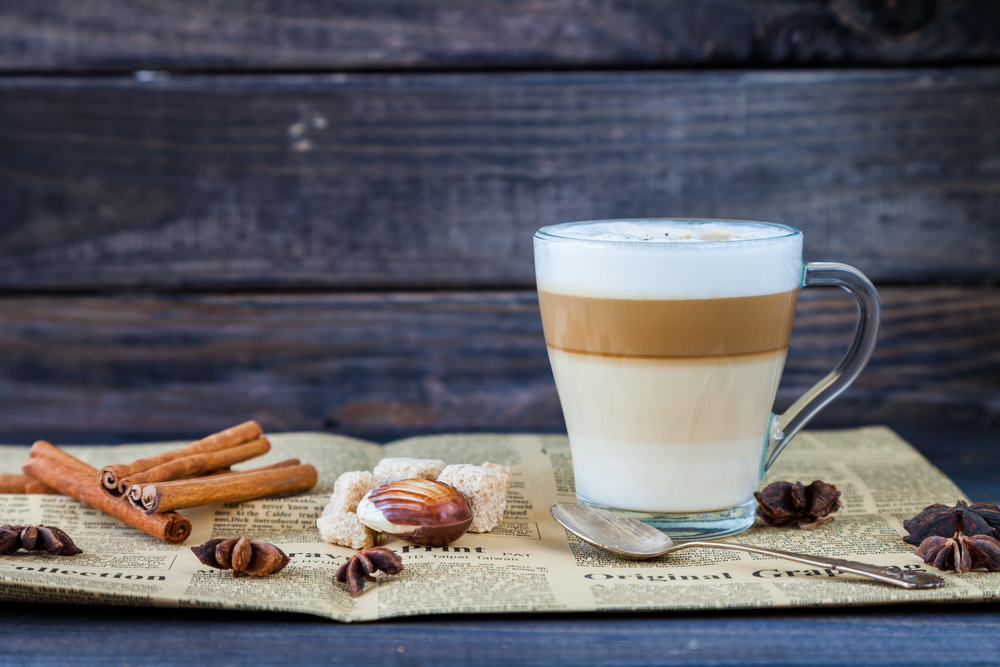 A latte on the table 