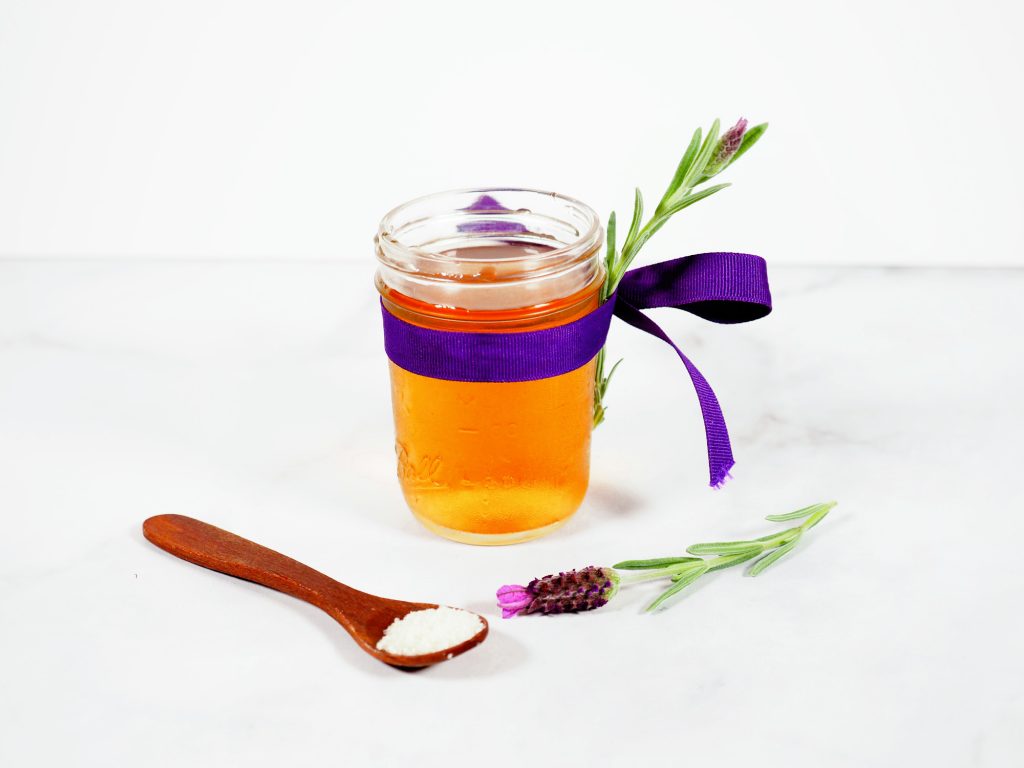 lavender simple syrup ingredients including sugar