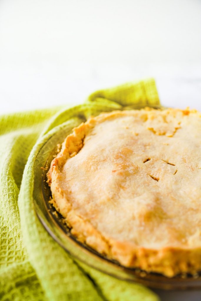 close up photo of vegan apple pie