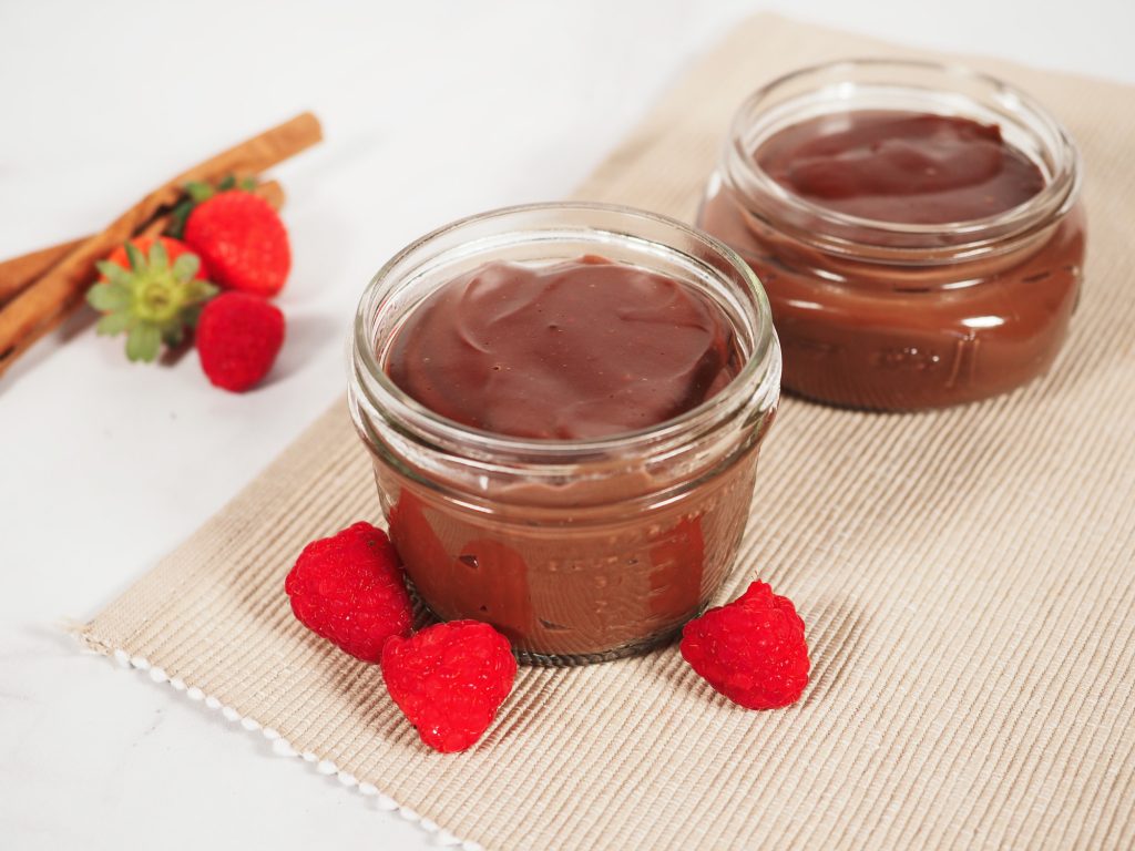 healthy pudding recipe in cup on table