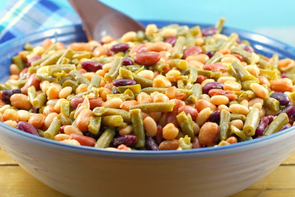 This bean salad is super quick and easy