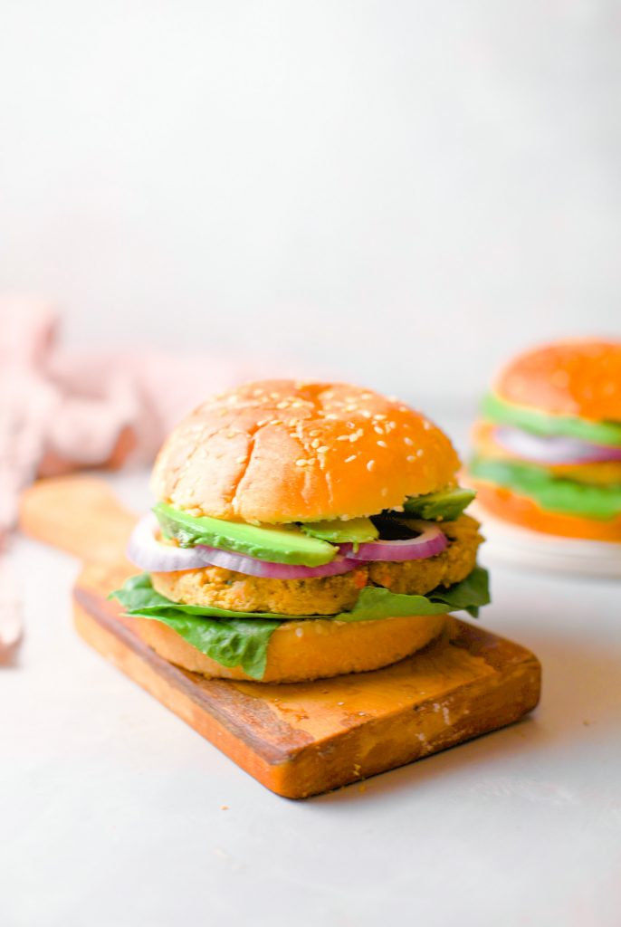 These chickpea burgers are super quick and easy additions to your vegan 4th of July