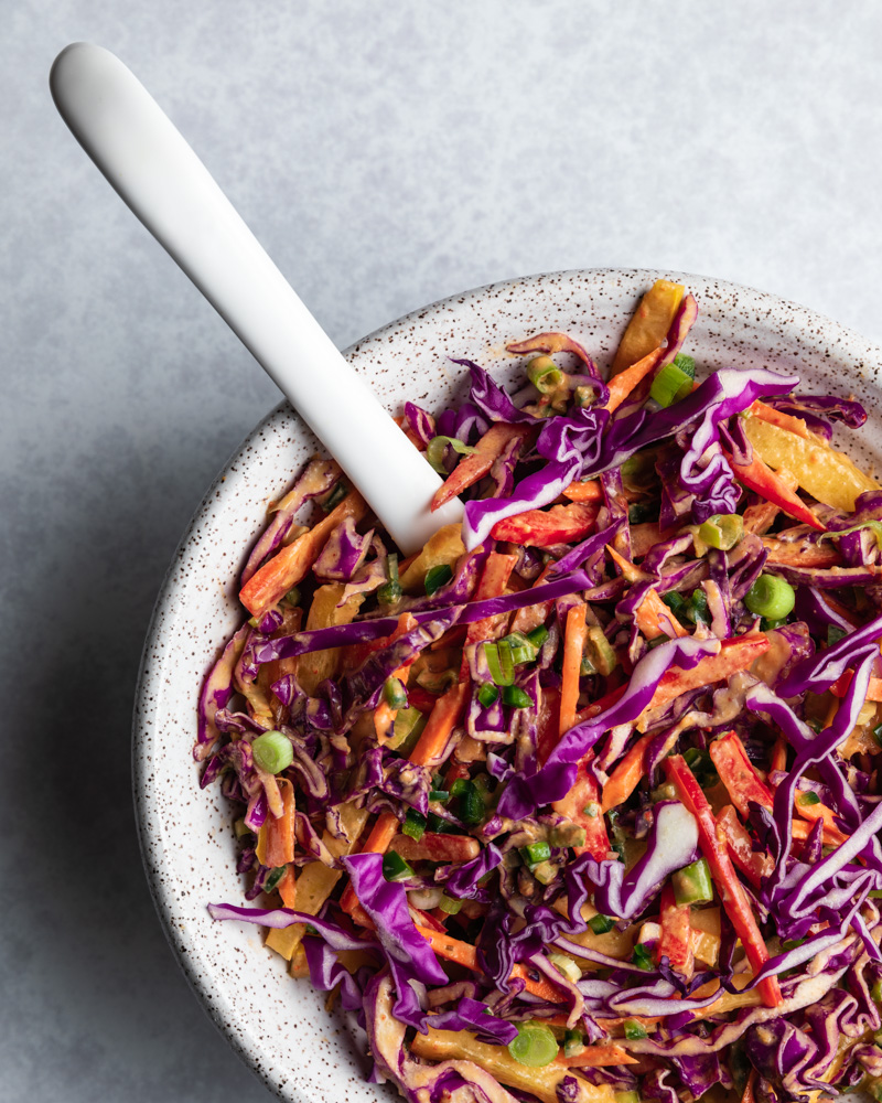 This is coleslaw is a great way to add color