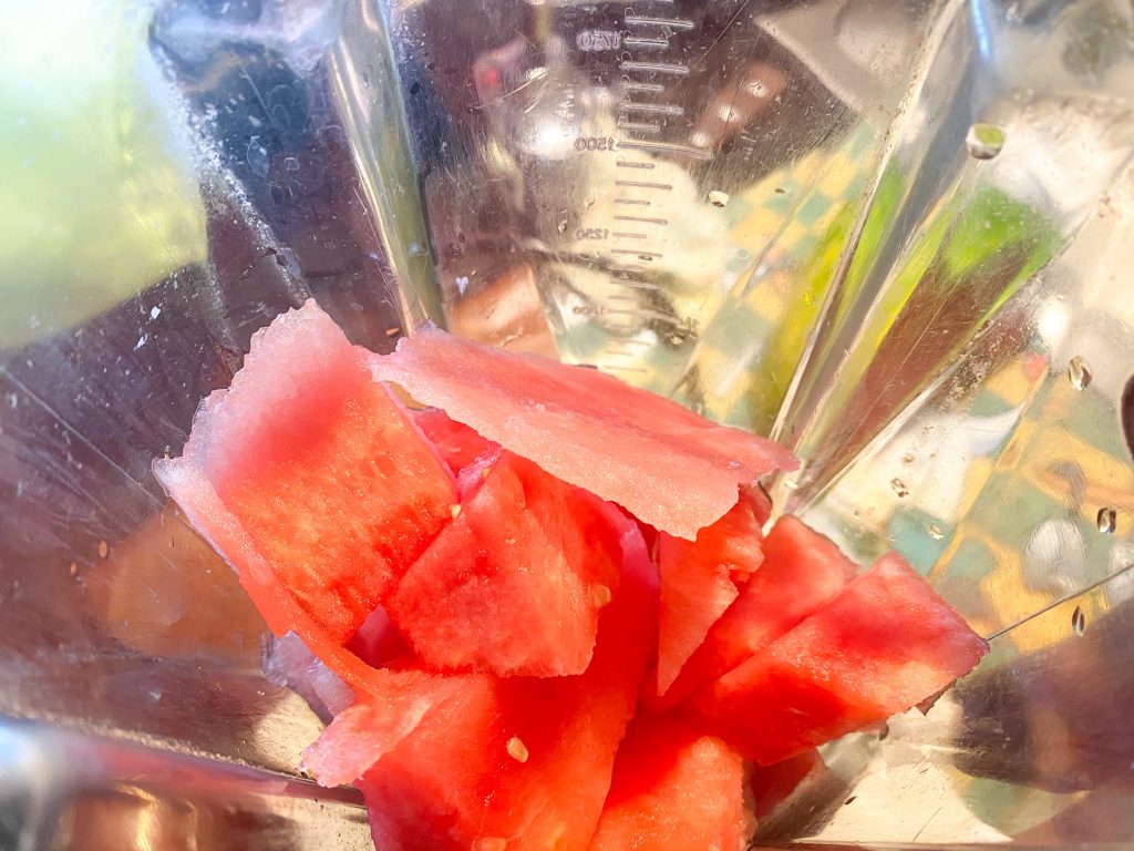 watermelon inside a vitamix blender