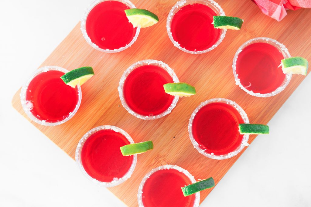 close up photo of margarita vegan jello shots