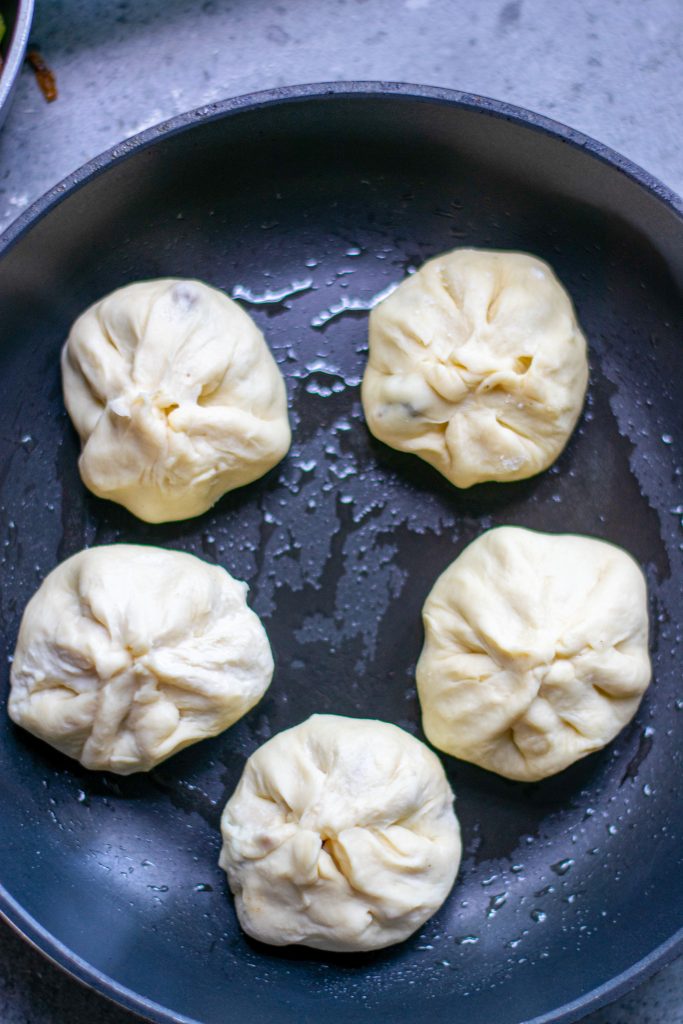 pan frying vegan bao buns recipe