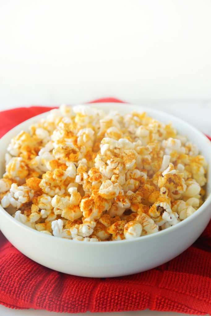 easy vegan popcorn with nutritional yeast
