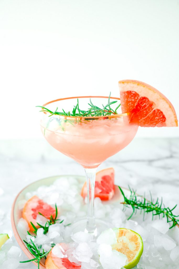 close up of grapefruit cocktail