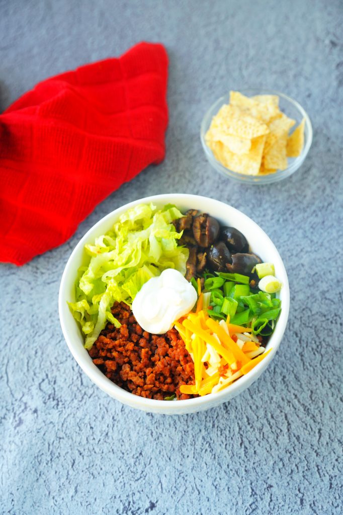 vegan burrito bowl with all the fixins