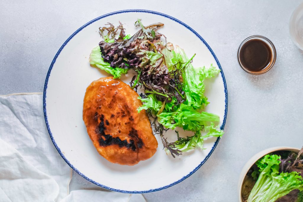 vegan seitan steak from above