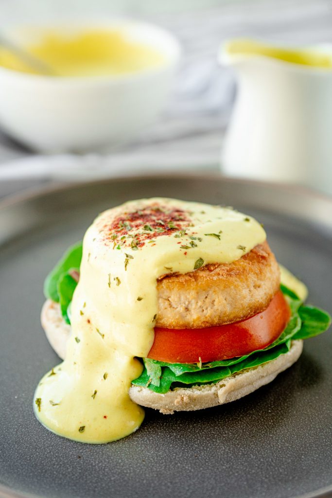 vegan eggs benedict on a plate