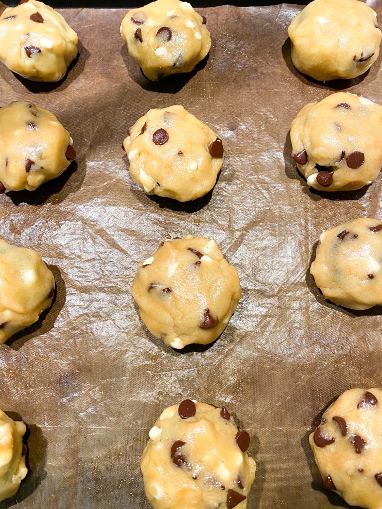 cookie dough balls for Oreo stuffed cookies