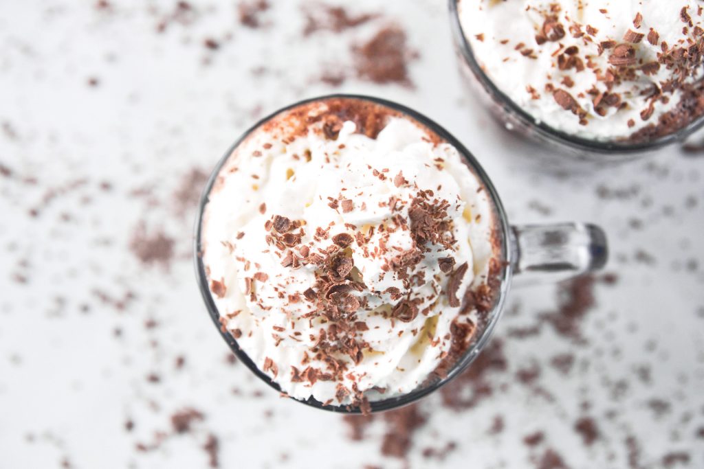 vegan hot cocoa from above