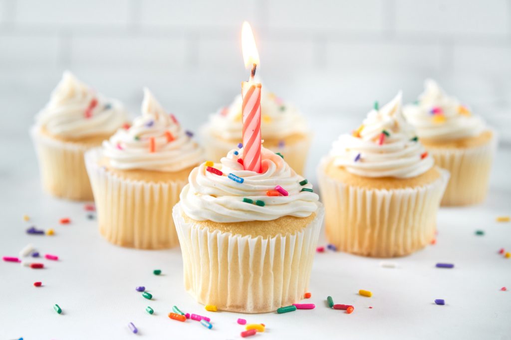 vegan vanilla cupcakes with funfetti on top