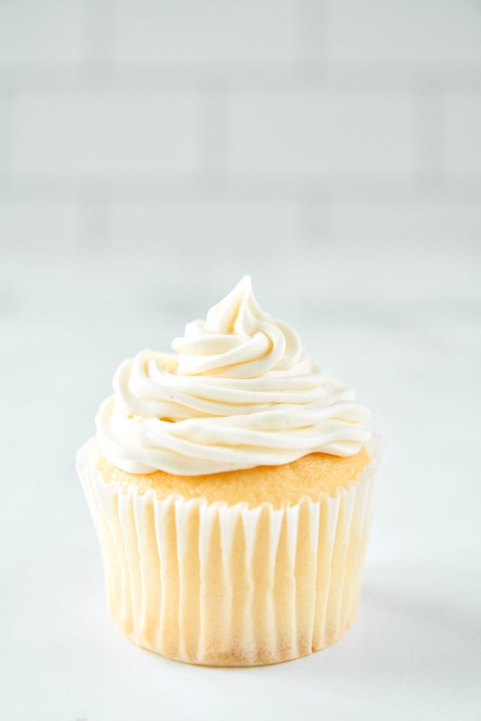 vegan vanilla frosting icing a vanilla cupcake