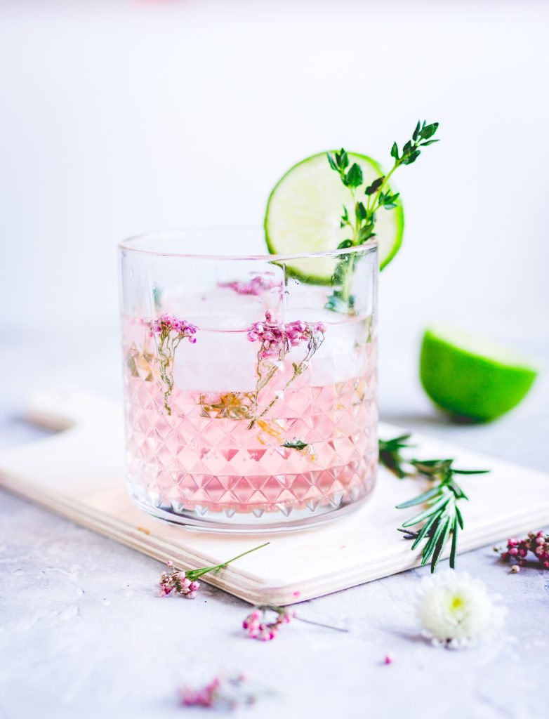 pink vodka lemonade in a glass