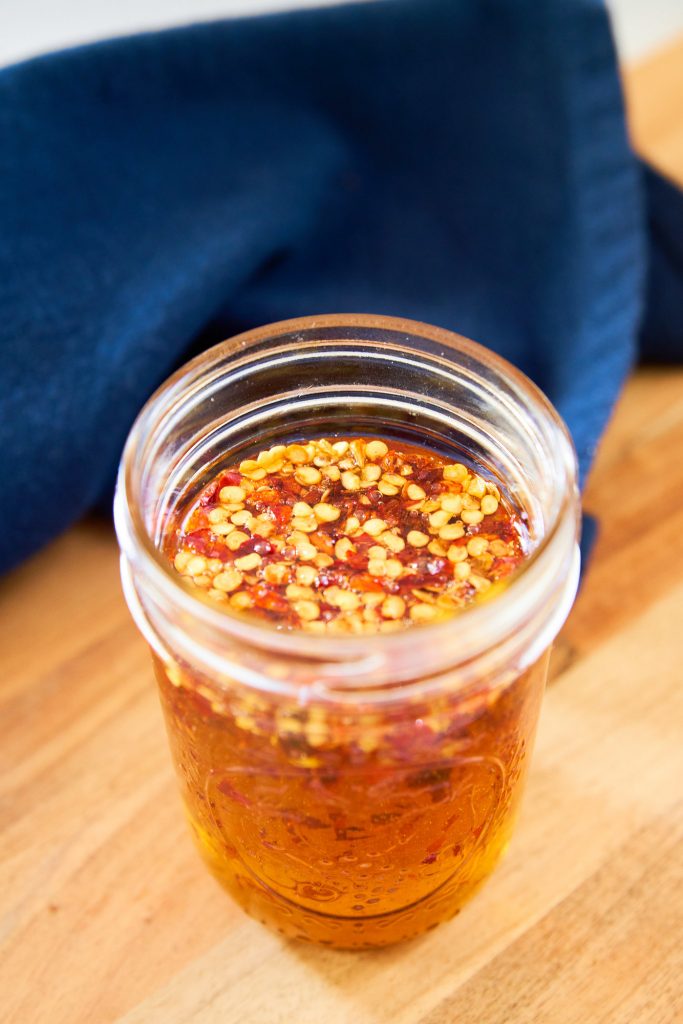 hot honey in a jar from above