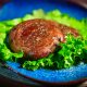 Close up of Portobello steaks on lettuce