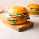 vegan chickpea burgers recipe on serving tray