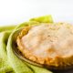 vegan apple pie recipe with green dish towel