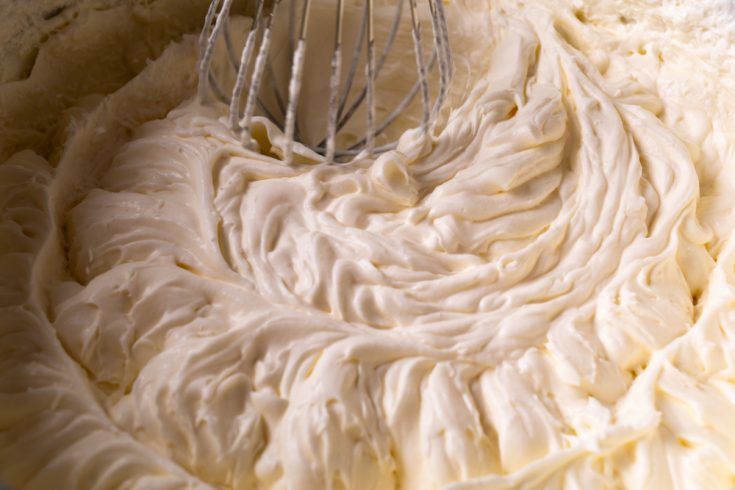 vegan buttercream frosting with whisk