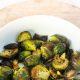 roasted vegan brussels sprouts in bowl