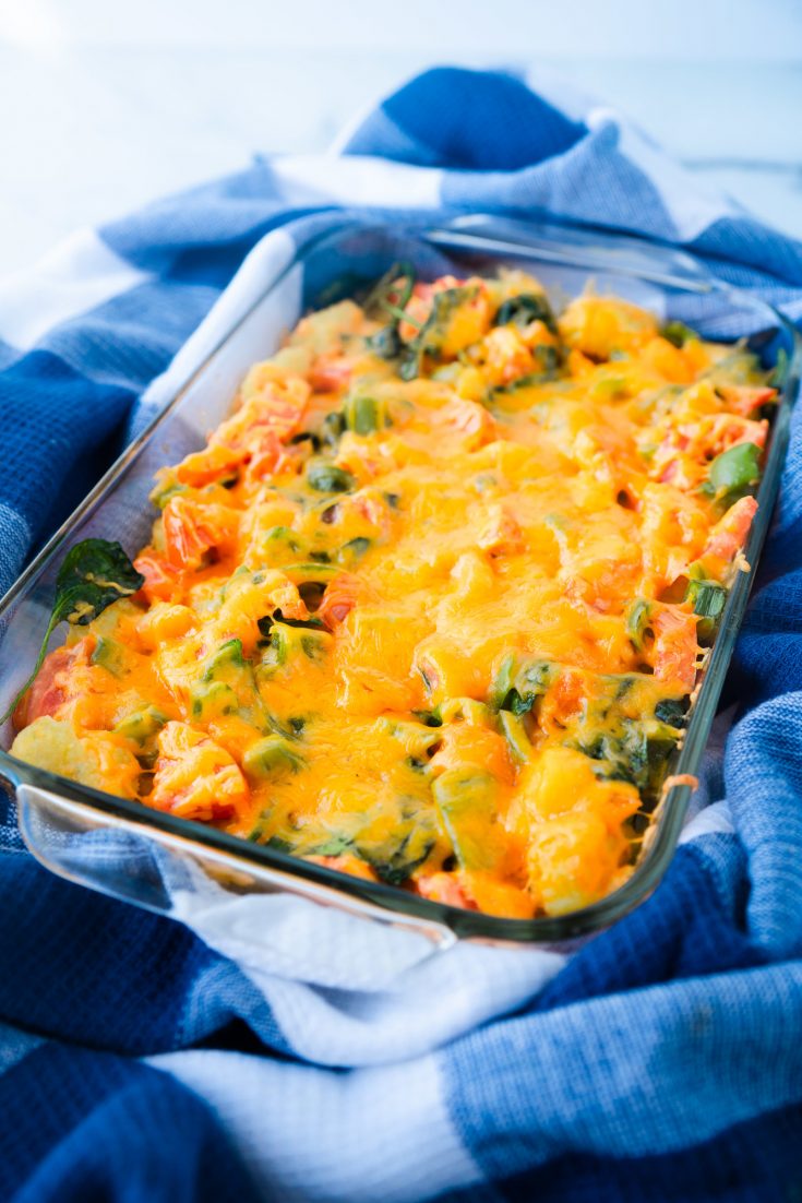 Vegetarian store egg casserole