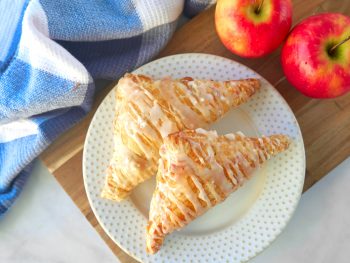 vegan apple turnovers on a serving plate