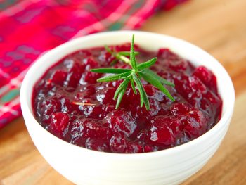 healthy vegan cranberry sauce with rosemary