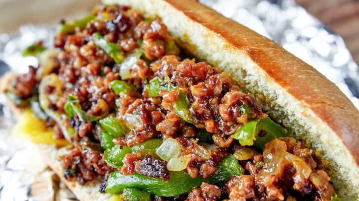 Vegetarian Philly Cheesesteak Sloppy Joe - My Eclectic Bites