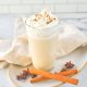vegan chai frappuccino that is a Starbucks Copycat recipe on a plate with cinnamon