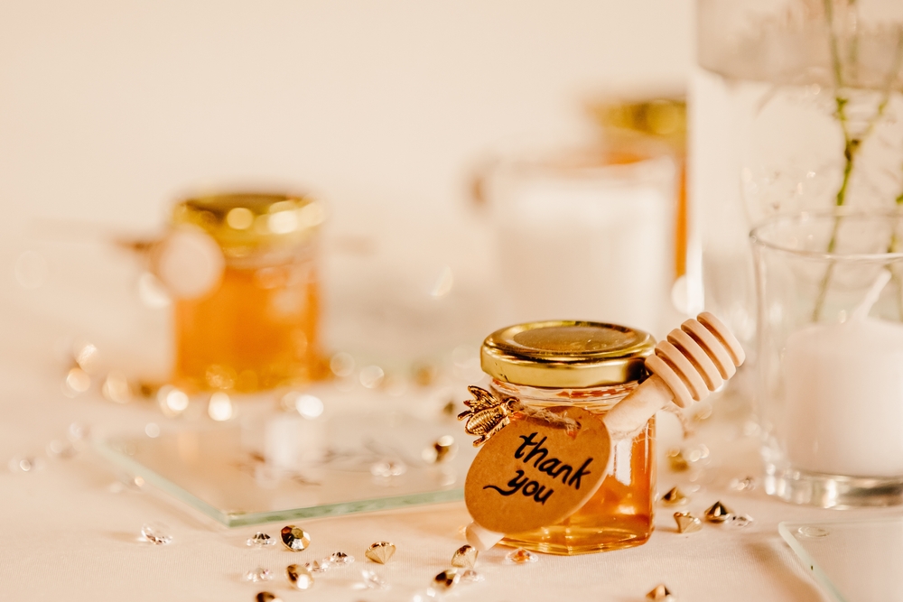 jars wrapped up and ready to be gifted. 